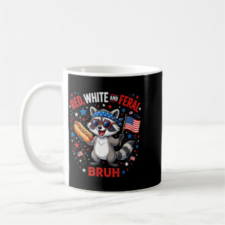 Mug Rouge Blanc Et Sauvage Bruh Drôle De Raton Laveur