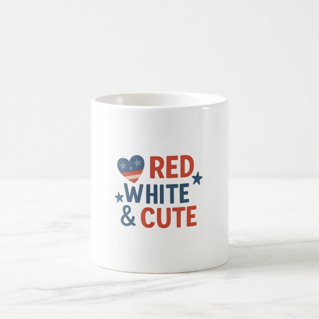 Mug Rouge, blanc & mignon - Conception de bébé patriot (Centre)
