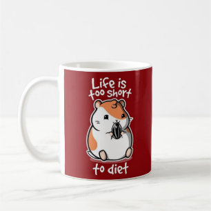 Mug rouge blanc mignon dessin animé hamster drôle cita