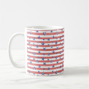Mug Rouge Blanc Parties scintillant Bleu Étoiles Rayur