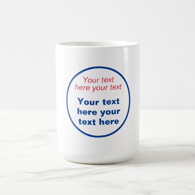 Mug Rouge Bleu Blanc Votre Texte Ici Remplacer Slogan (Centre)