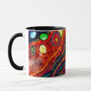 Mug Rouge, Bleu, Cuivre, Vert, Violet Abstrait