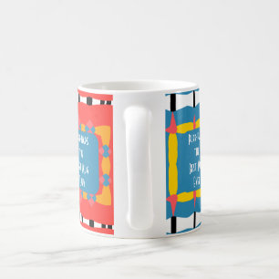 Mug Rouge, Bleu et Jaune Géométrique Frappant