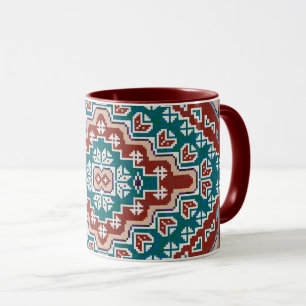 Mug Rouge Bleu Turquoise Amérindiens Navajo