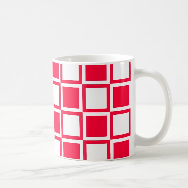 Mug Rouge Bold Mod Carrés (Droite)