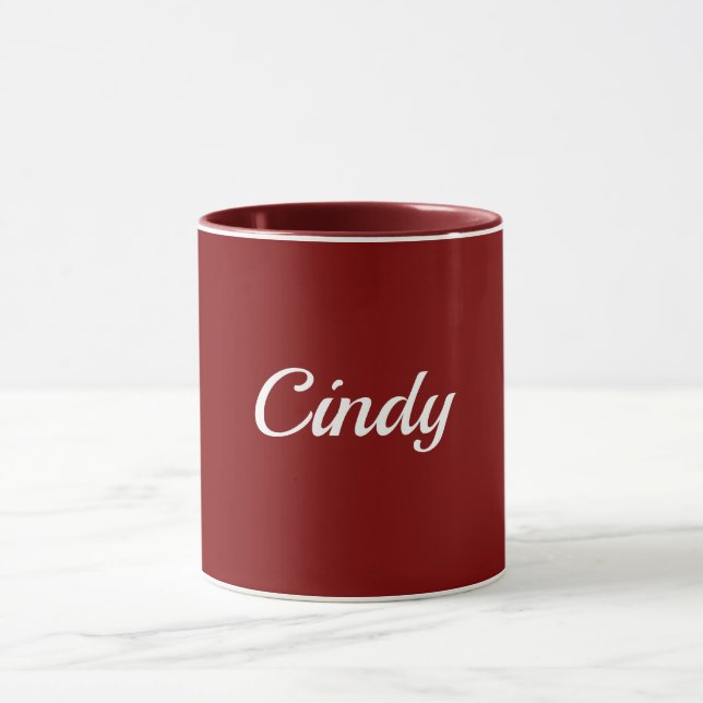 Mug Rouge bordeaux, texte blanc, MODÈLE, (Centre)