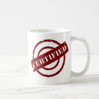 Mug rouge certifié par timbre