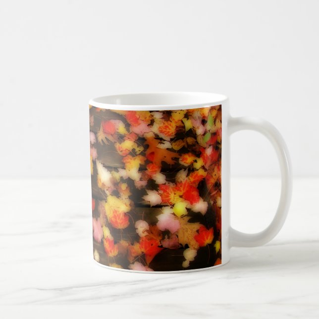 Mug Rouge clair Jaune d'automne Maple Feuilles (Droite)