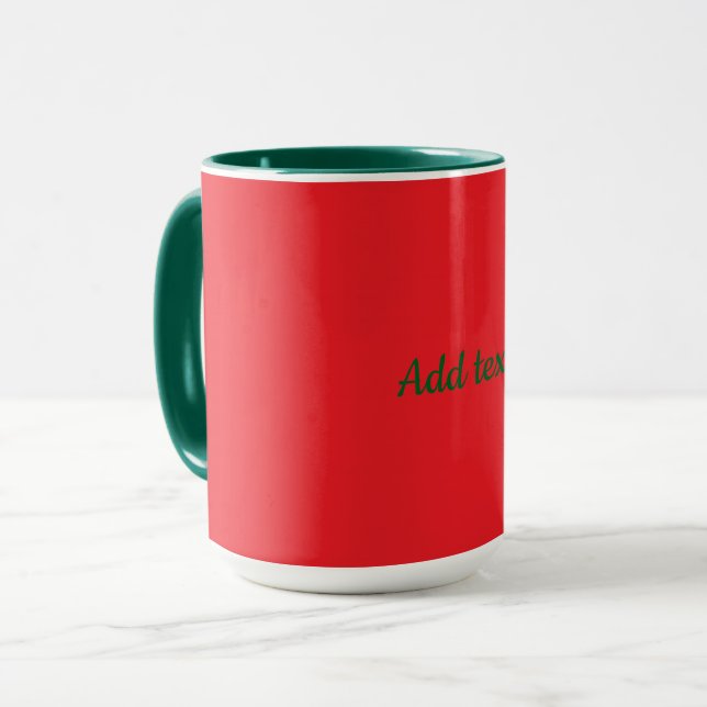 Mug Rouge de Noël et Vert de Fêtes (Devant gauche)