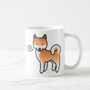 Mug Rouge Dessin Animé Shiba Inu Amour