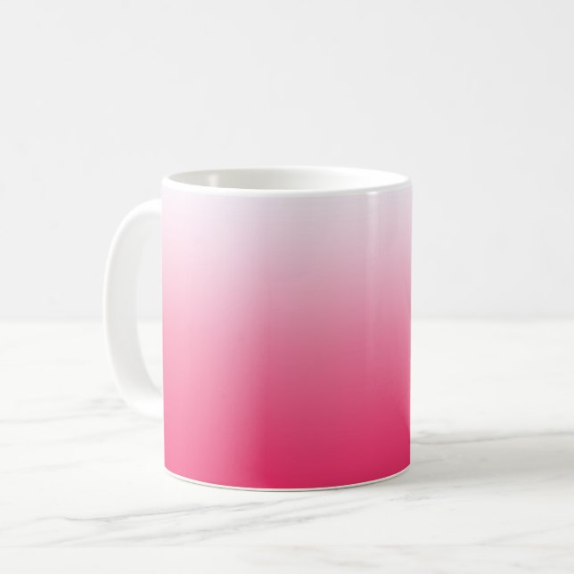 Mug Rouge d'été vif et dégradé ombré blanc (Devant gauche)