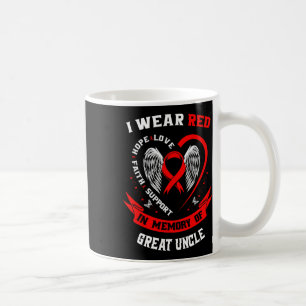 Mug Rouge En Mémoire Du Grand Oncle Maladie Cardiaque