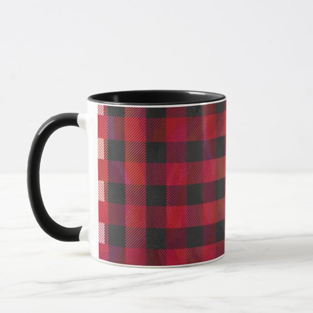 Mug Rouge et noir À damiers plaid (Gauche)