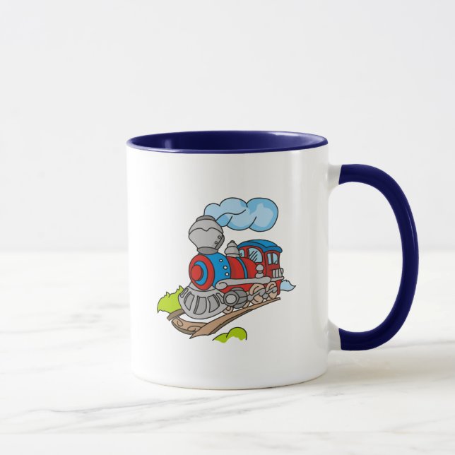 Mug Rouge et T-shirts et cadeaux bleus de train (Droite)