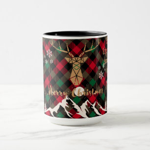 Mug Rouge et vert Raid Russe Plaid Reinder Christmas M