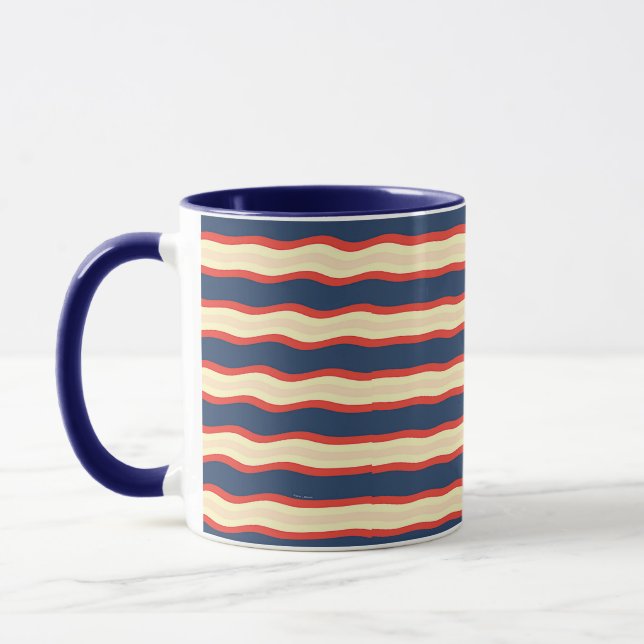 Mug Rouge foncé bleu creme ondulé   (Gauche)