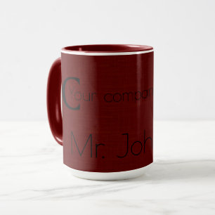 Mug Rouge foncé texturé avec le logo de votre entrepri