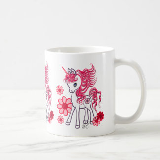 Mug Rouge Girly mignon de licorne de bébé
