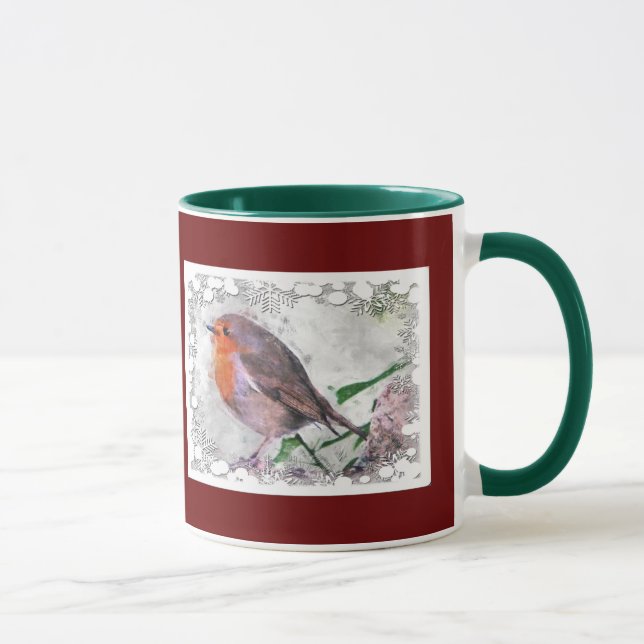 Mug Rouge-gorge d'acclamation de Noël (Droite)