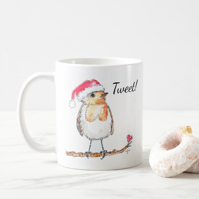 Mug Rouge-gorge de Noël (Avec donut)