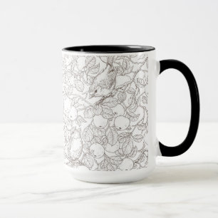 Mug Rouge-gorges dans le pommier/brun et blanc