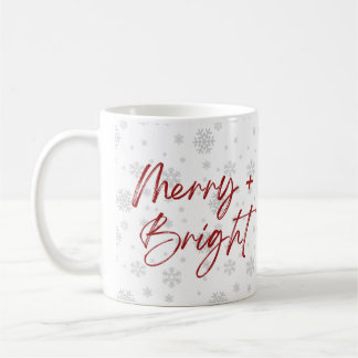 Mug Rouge gris élégant minimalisteFlocon de neige Hol