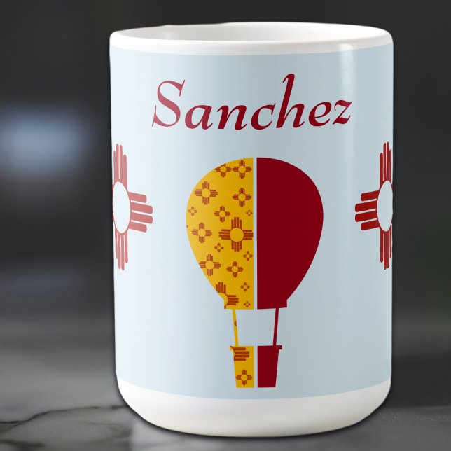 Mug Rouge Jaune Nouveau-Mexique Zia Hot Air Balloon (Créateur téléchargé)