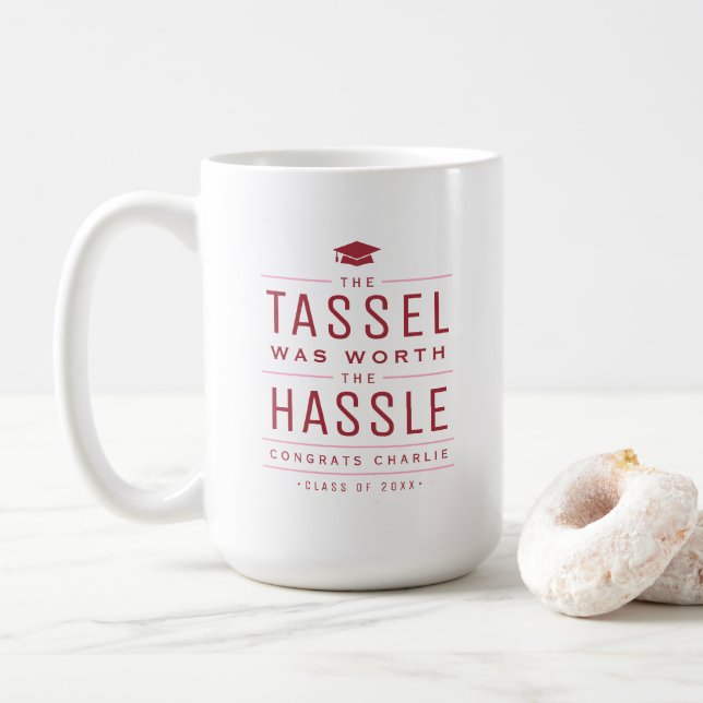Mug Rouge le goût valait la peine Graduation (Avec donut)