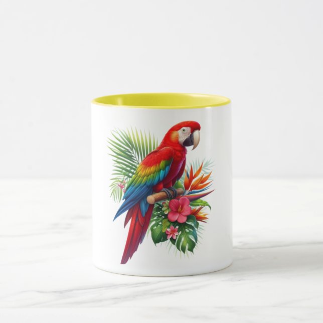 Mug Rouge macaw tropical floral (Centre)
