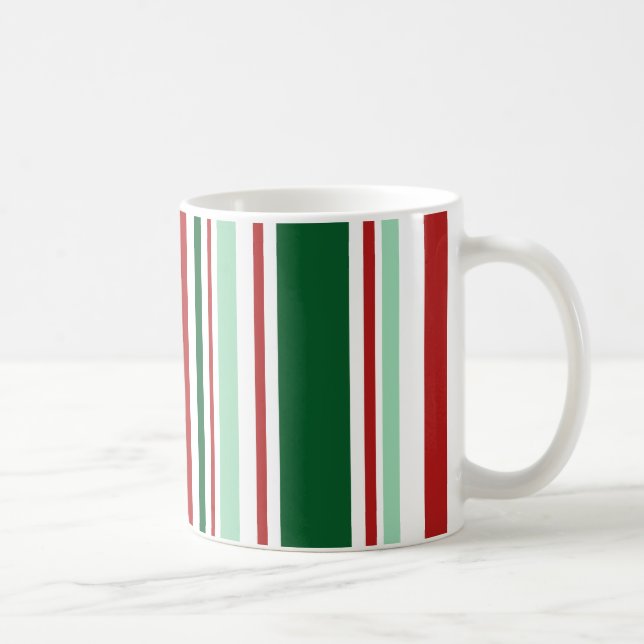 Mug Rouge mélangé moderne, Vert, Blancs (Droite)