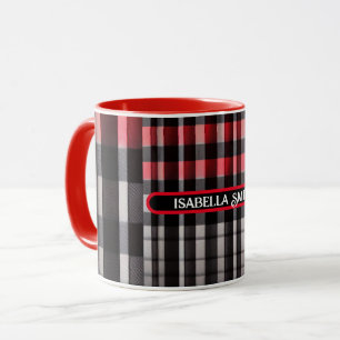 Mug Rouge Noir Abstrait Plaid Collection moderne