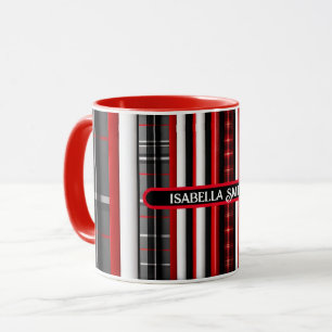 Mug Rouge Noir Abstrait Plaid Collection tendance