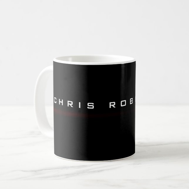 Mug Rouge Noir Attrayant minimaliste de charme (Devant gauche)