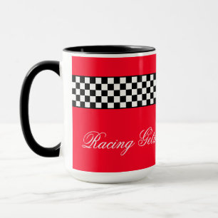 Mug Rouge noir et blanc Race Thème