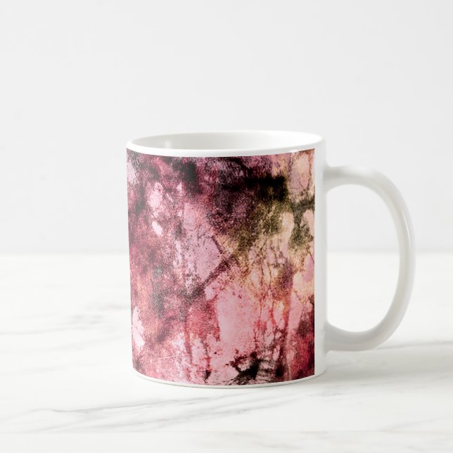 Mug Rouge noir grunge peinture abstraite brosse art mo (Droite)