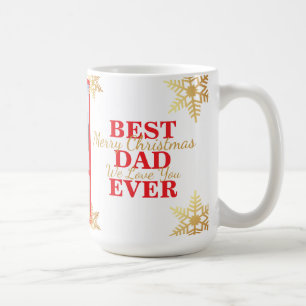Mug Rouge Or Joyeux Noël Meilleur Papa Au Monde Photo
