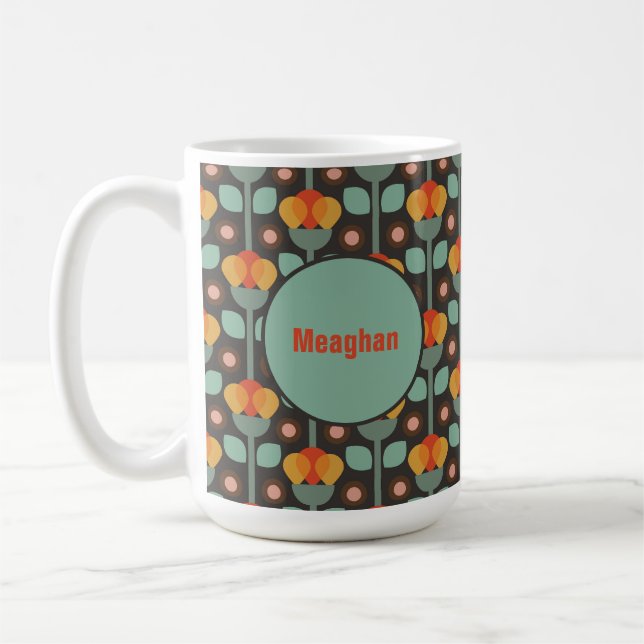 Mug Rouge or Turquoise rétro (Gauche)