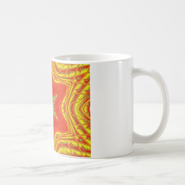 Mug Rouge or vert Mandala Art Imprimer (Droite)