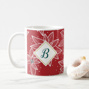 Mug Rouge Poinsettia première boue de Noël