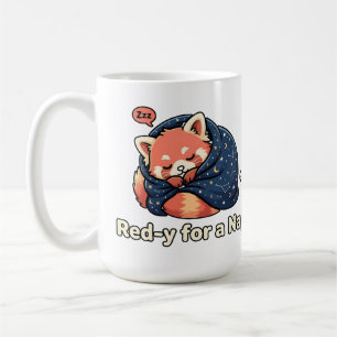 Mug Rouge Prêt à Faire Un Petit Sommeil Panda Roux Kaw