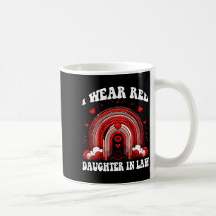 Mug Rouge Rétro Belle-Fille Maladie Cardiaque Arc-En-C