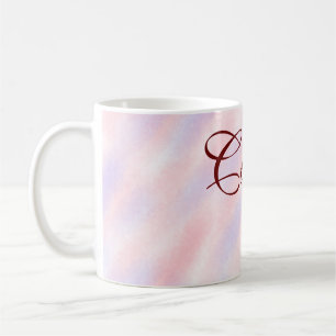Mug Rouge rose bordeaux aquarelle abstrait ajoutez nom
