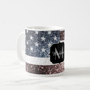 Mug Rouge rustique Bleu Bleu Étincelles drapeau améric