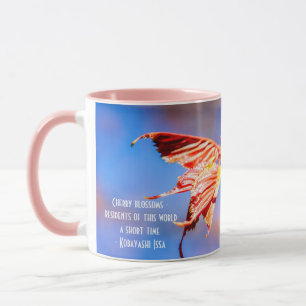 Mug Rouge Sakura bleu ciel