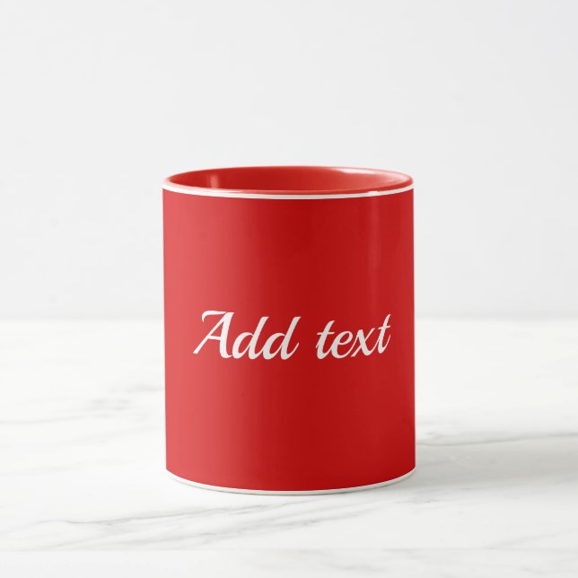 Mug Rouge sur Modèle rouge, Texte blanc, (Centre)