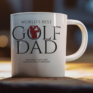 Mug Rouge tendance "LE MEILLEUR PÈRE DE GOLF DU MONDE"