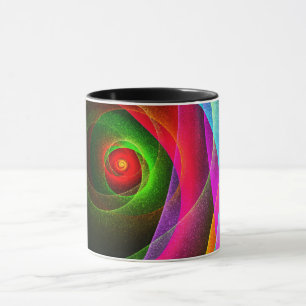 Mug Rouge Vert Orange Moderne Motif d'Art Abstrait #22