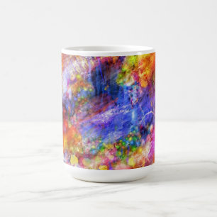 Mug Rouge violet jaune Abstrait