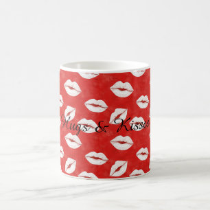 Mug Rouges Lèvres Blanches Baisers Saint-Valentin Amou