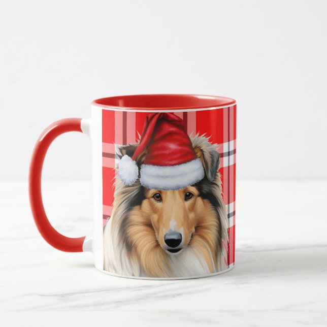 Mug Rough Collie Amoureux des chiens Vacances Jour de  (Gauche)